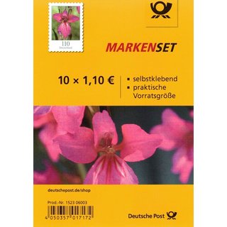 Markenset 10x Briefmarken zu 1,10 &euro; Gladiole