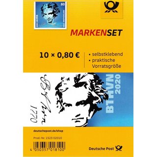 Markenset 10x Briefmarken zu 0,80 &euro; Beethoven