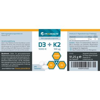 Vitamin D3+K2 - 5000 IE
