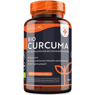 Bio Curcuma mit Schwarzem Pfeffer und Ingwer - 270 Kapseln